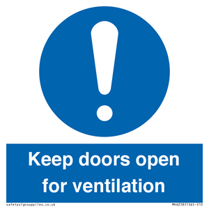 Keep doors open for ventilation